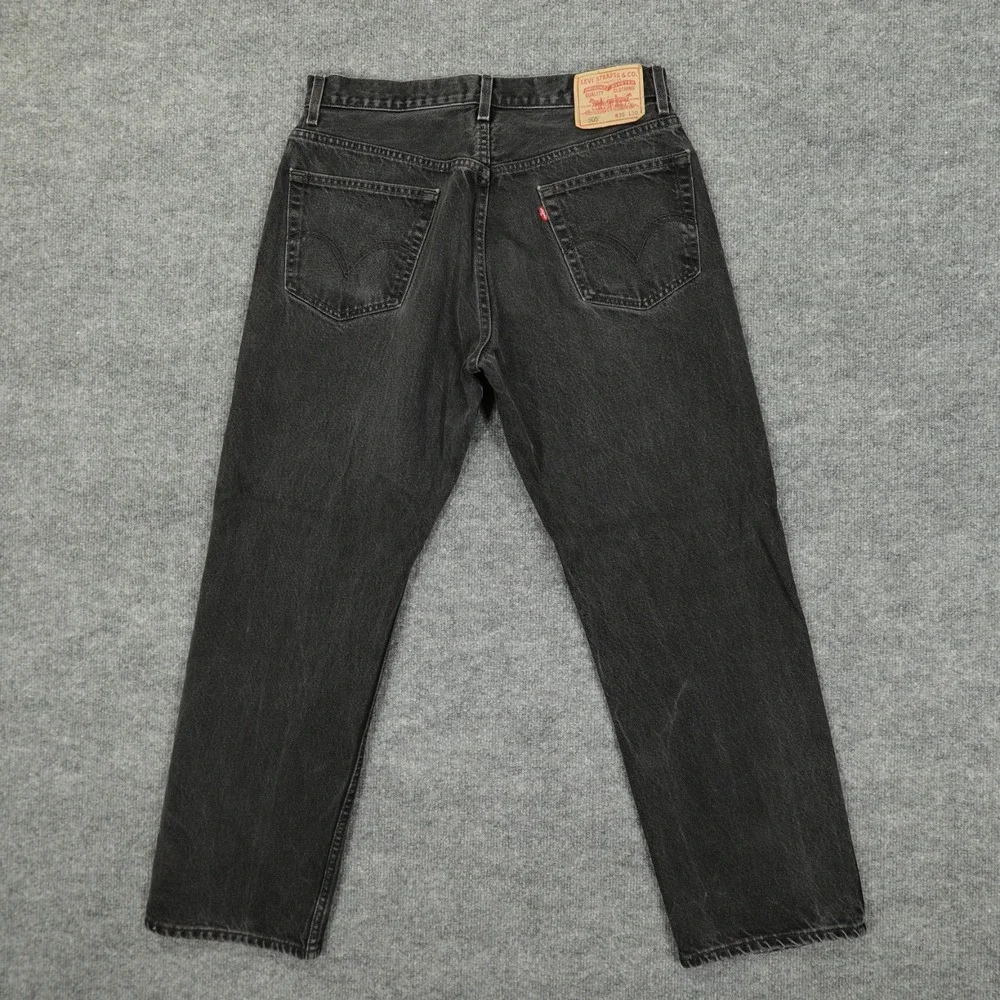 Vintage Levis 505 Jeans Mens 32x29 (Tag‎ 36x30) Black Regular Fit Straight Leg